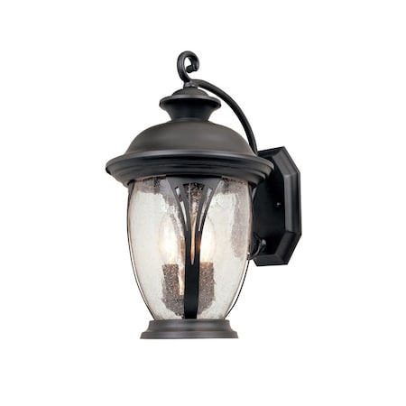 Designers Fountain Westchester 19.5in Bronze 3-Light Outdoor Line Voltage Wall Sconce, Bulb Not Included 30531-BZ